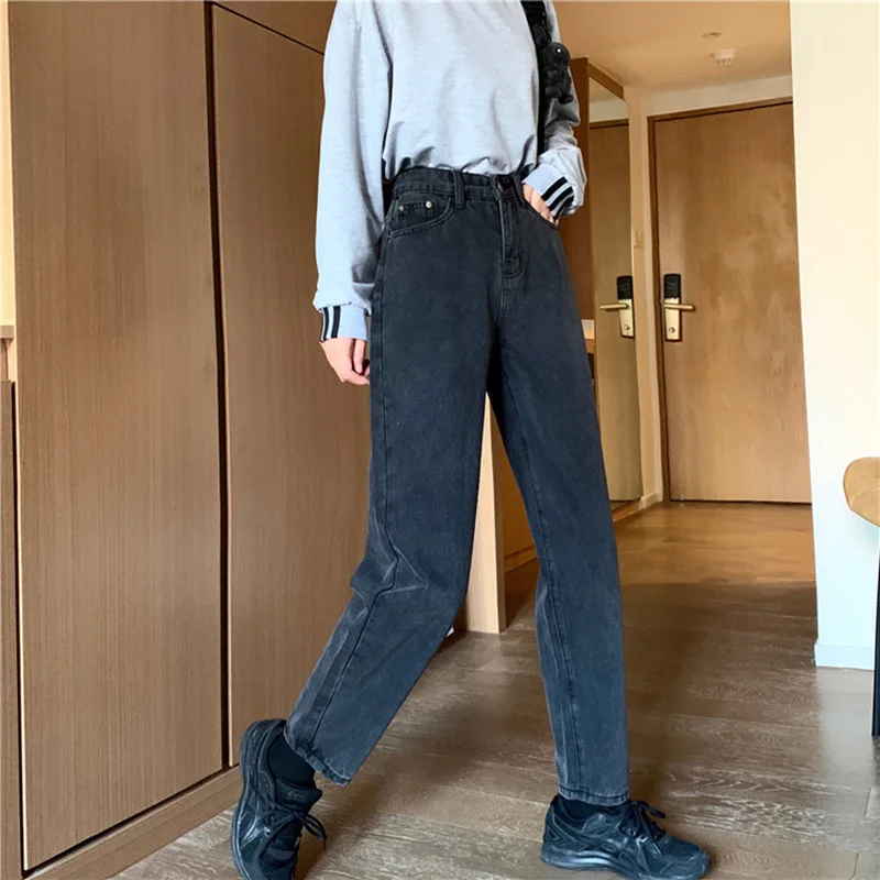 

Spring/summer 2021 Fashion 9-point straight jeans women's size Hong Kong style high waist slim fat mm loose Joker Torre pants