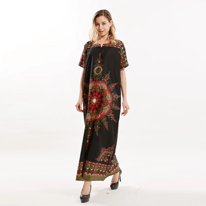 Африканская мода печати свободные макси осенние Vestidos этнический стиль