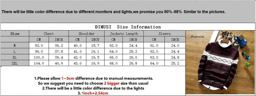 DIMUSI осенний мужской свитер пуловер повседневная мужская водолазка с круглым