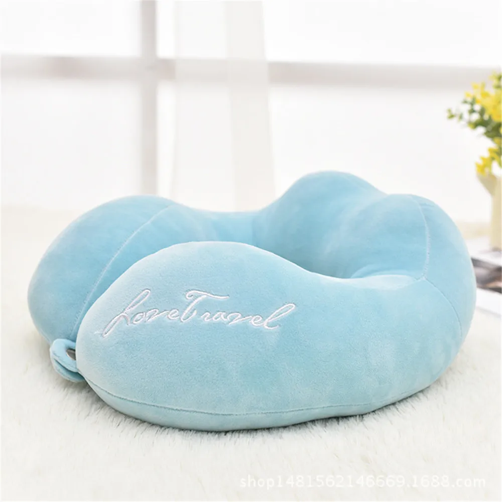 

U Shaped Memory Foam Neck Pillows Soft Slow Rebound Space Travel Pillow Neck Cervical Healthcare Airplane Travel/Office Pillow