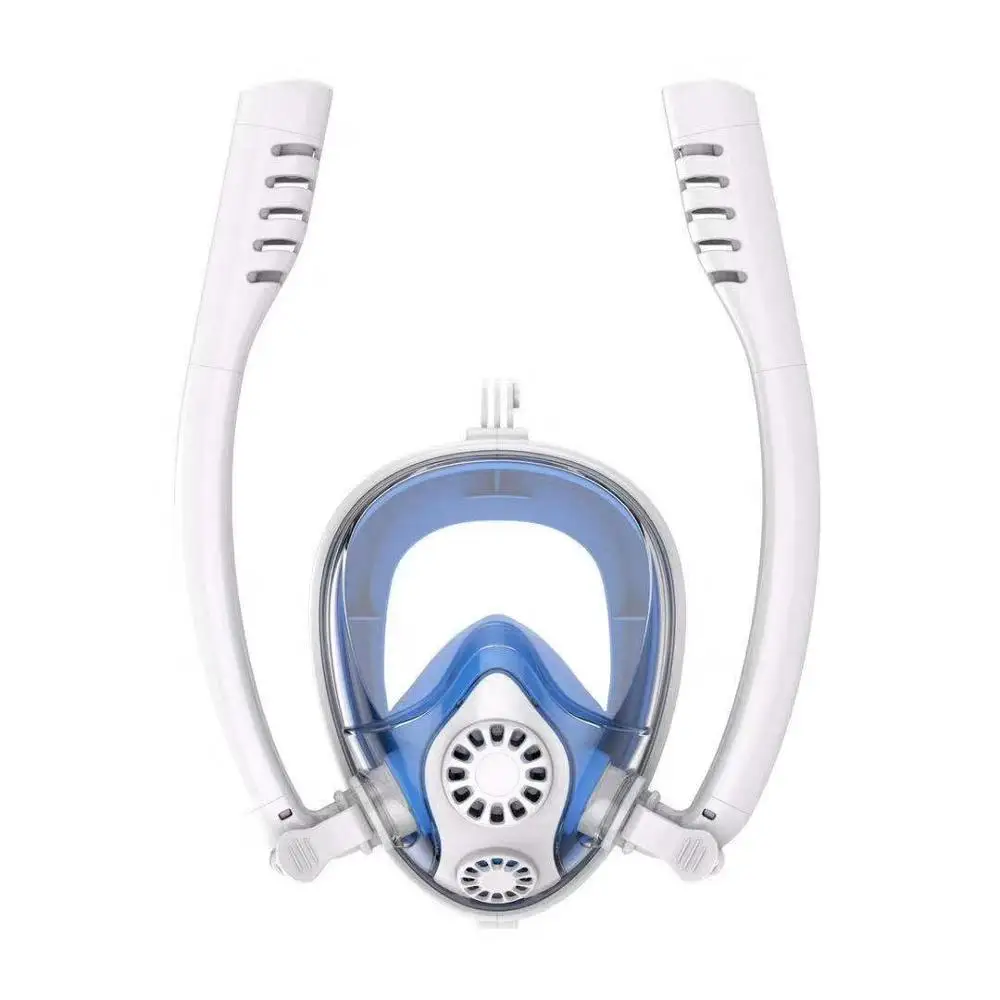 White-Blue Diving Mask Scuba Mask Underwater Anti Fog Anti Leak Full Face Snorkeling Mask Women Men Kids Swimming Snorkel Diving Equipment - Цвет: White-Blue