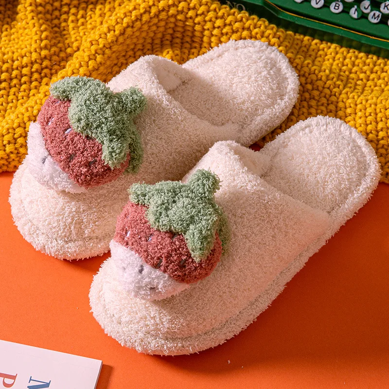Christmas Tree Cotton Slippers Female Autumn and Winter Couples Home Indoor Student Cute Warm Cotton Furry Slides