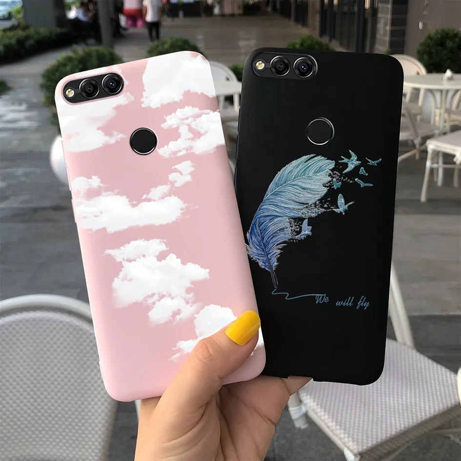 Чехол для Honor 7X милый мягкий ТПУ чехол телефона с рисунком маргаритки кактуса Huawei