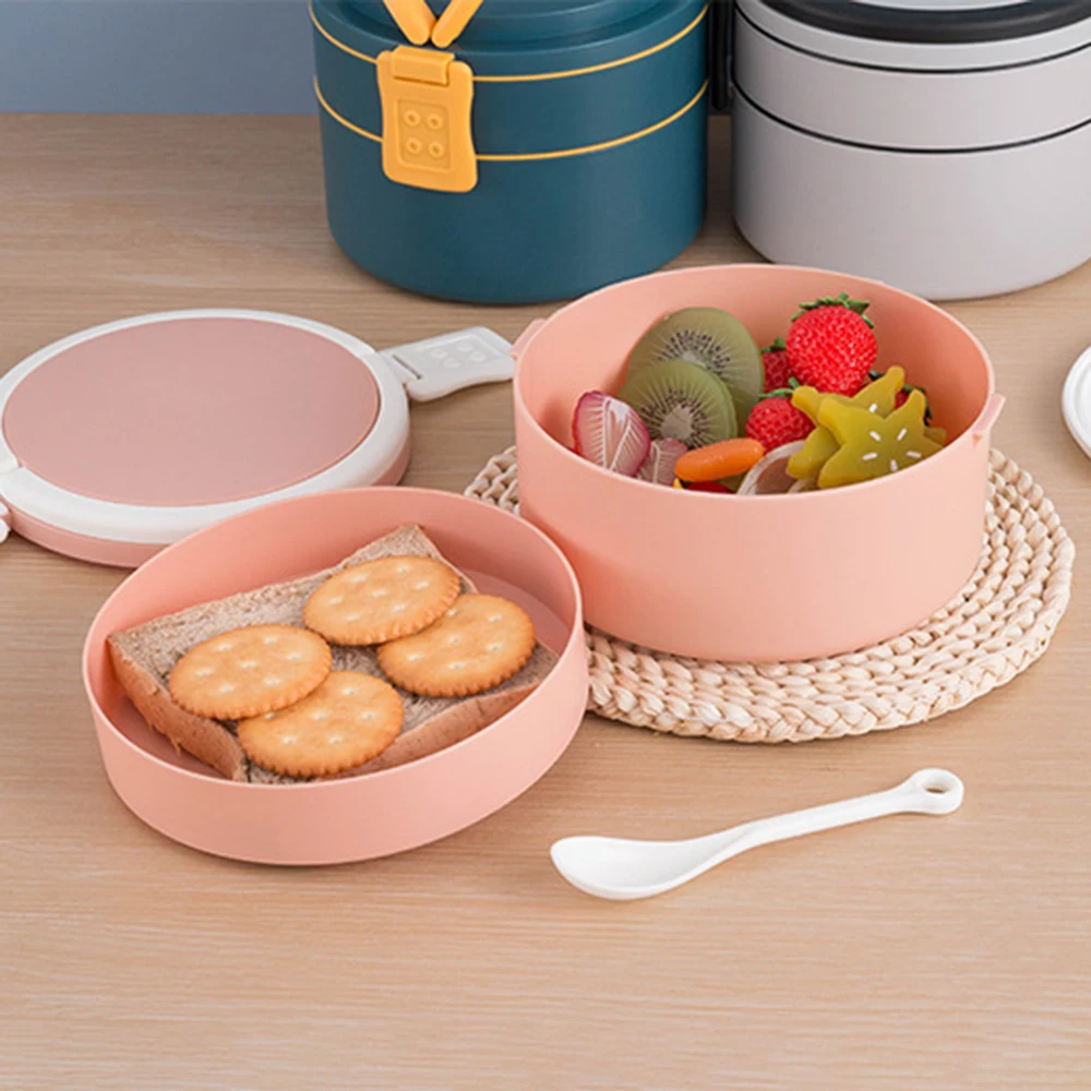 

1100-ML Health Naterial Portable 2 Layer Health Lunch Box Food Container Microwave Oven Lunch Bento Boxes With Cutlery Lunchbox