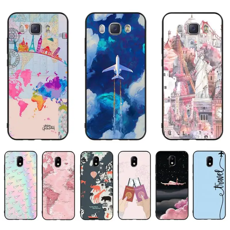 

YNDFCNB World Map Travel Just Go Phone Case For Samsung J7 J8 J6 J4Plus J5 J7Prime J2 J5Prime M10 M20 M30