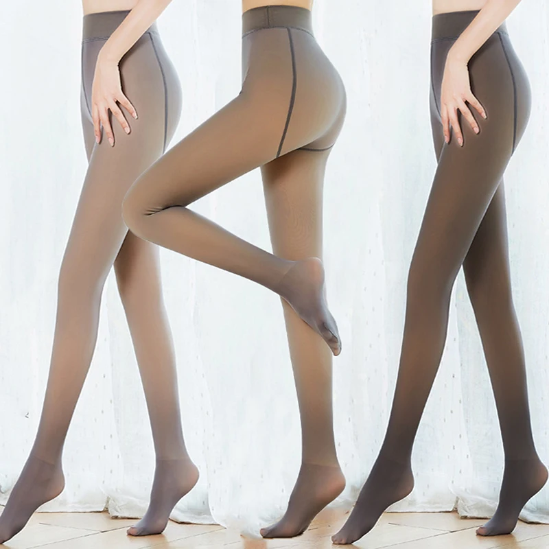 

Flawless Legs Fake Translucent Warm Fleece Tights Black/Grey/Coffee/Original Stockings Sexy Seamless Superelastic Tights