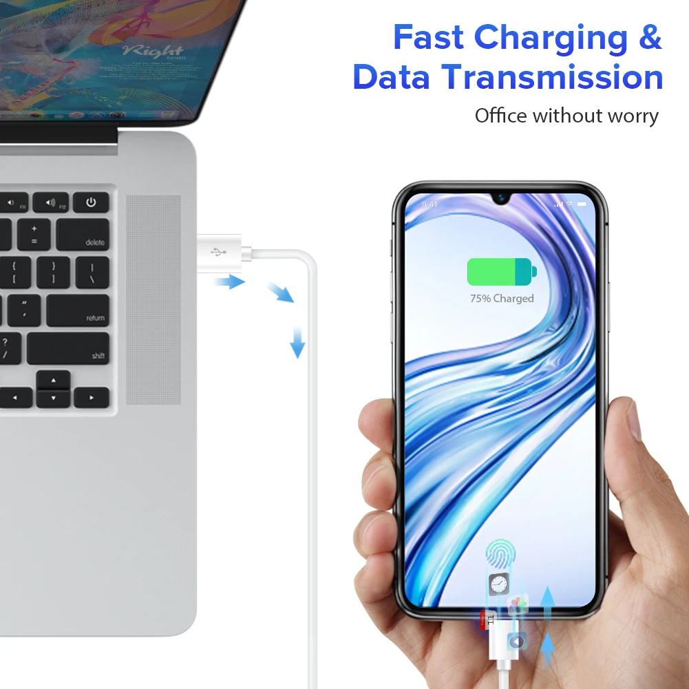 Высокоскоростной белый кабель USB для быстрой зарядки 3 м Удлиненный Micro Lightning type C