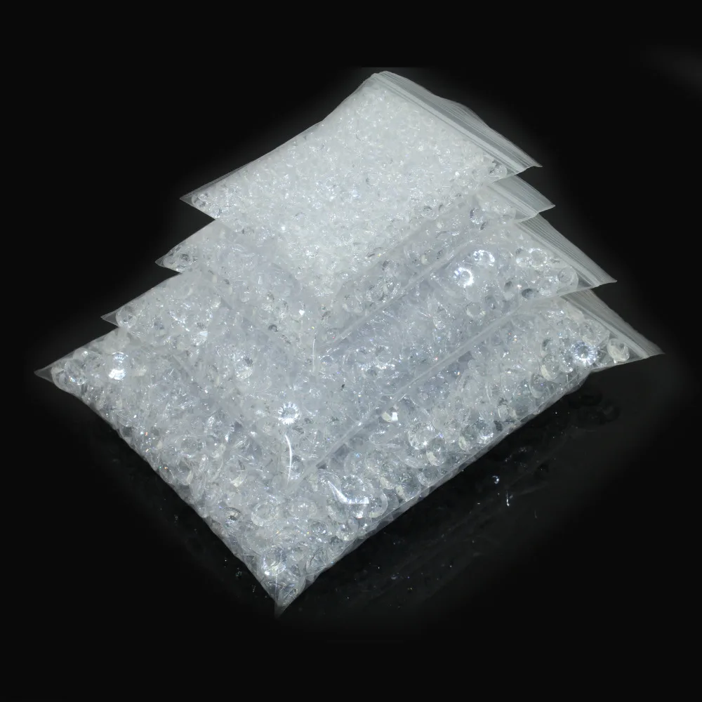 

1000Pcs/Pack Clear Acrylic Diamond Scatters Table Confetti Beads Wedding Decoration Party Event Supplies