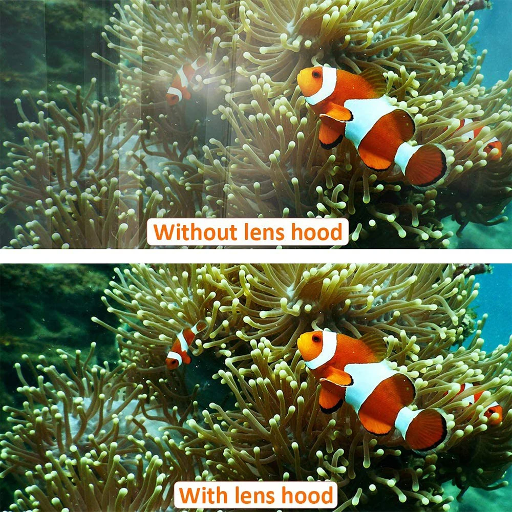 Конечной анти стекло или антибликовым покрытием силиконовая складная бленда для