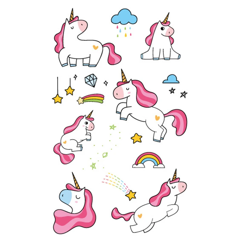 

Unicorn Temporary Tattoo Stickers Unicorn Birthday Party Decorations Boy Girl Licorne DIY Gifts Body Tatoo Sticker Wedding Decor