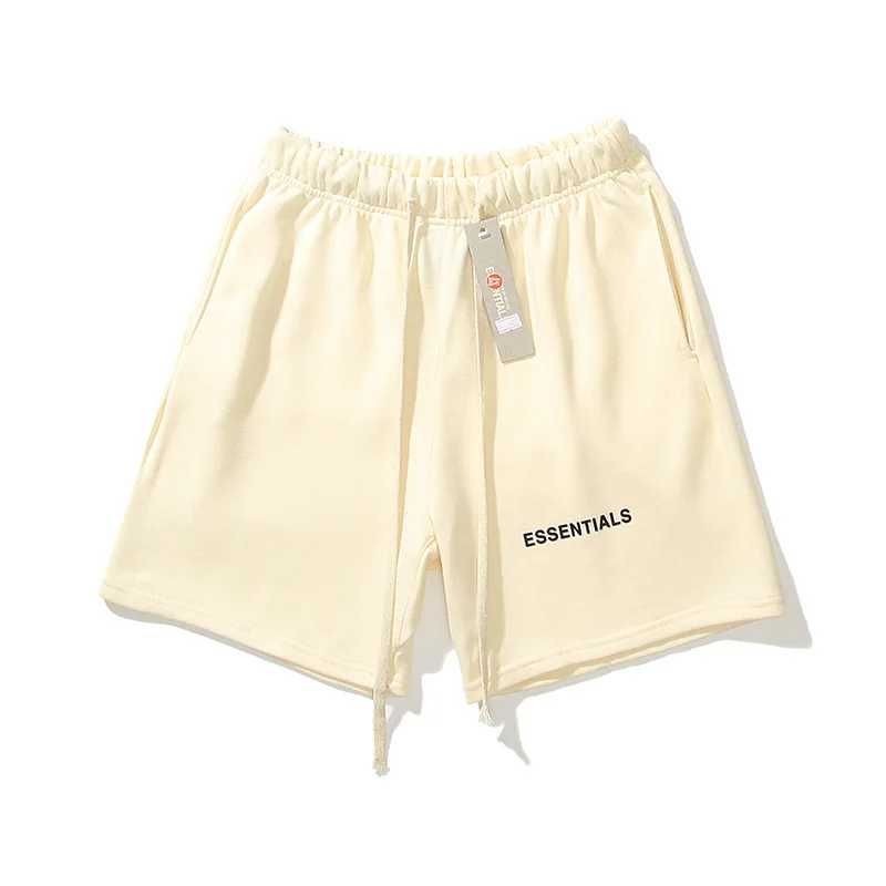 

New High Quality Thick Material Double Line ESSENTIAL Reflective Shorts Men's Five-point Pants High Street Loose Casual Shorts