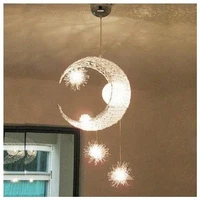 modern moon star led chandeliers lustres de sala pendant lamp for children bedroom kids ceiling luminaire light fixture