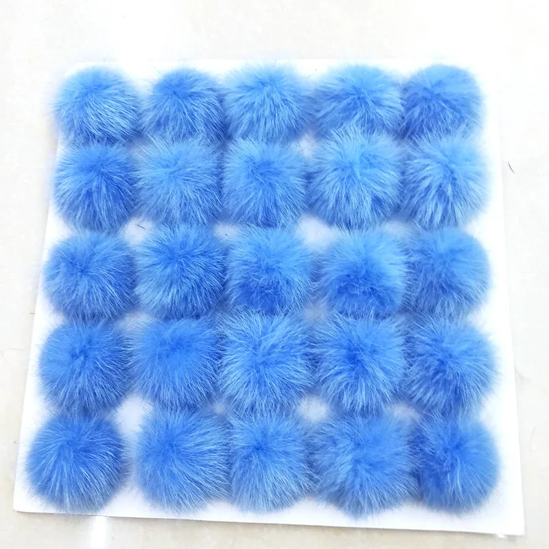 25 Pcs/Lot DIY 5cm Real Fluffy 100% Mink Fur Pompom Ball Necklace Earrings Handbag With Ring Hat Accessories Pom Wholesale