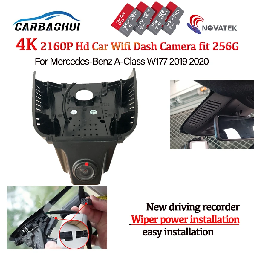 

4k HD 2160P новый Автомобильный видеорегистратор камера для Mercedes-Benz A-Class W177 A200L 2019 2020 ночное видение CCD full HD