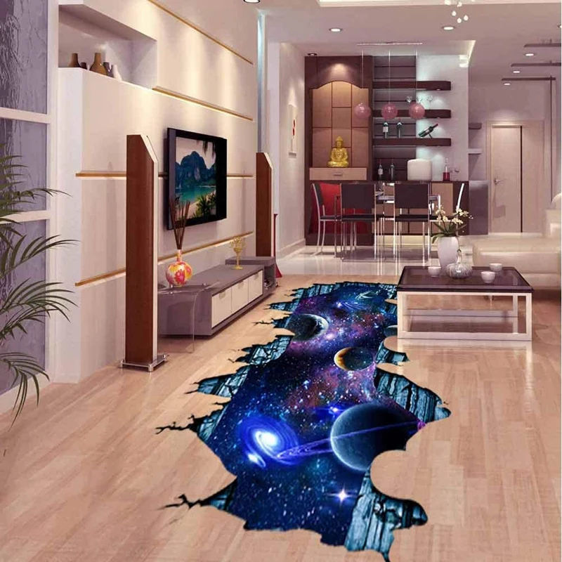 

Galaxy Wall Sticker,Outer Space Removable Floor Decals, Art ic 3D Milky Way Home Decor Kids Children Bedroom