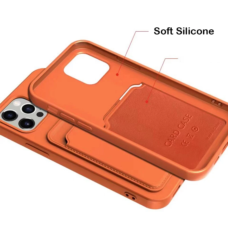 

Card Holder Phone Case For iPhone 12 Pro Max 12 Mini SE 2020 11 XS X XR 6 7 8 Plus TPU Wallet Soft Back Cover Shockproof Coque