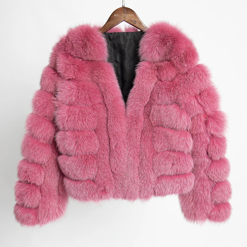 

Шуба из натурального Лисьего меха для женщин 2020 зимняя куртка из натуральной кожи плюс размер V-coller одежда для женщин