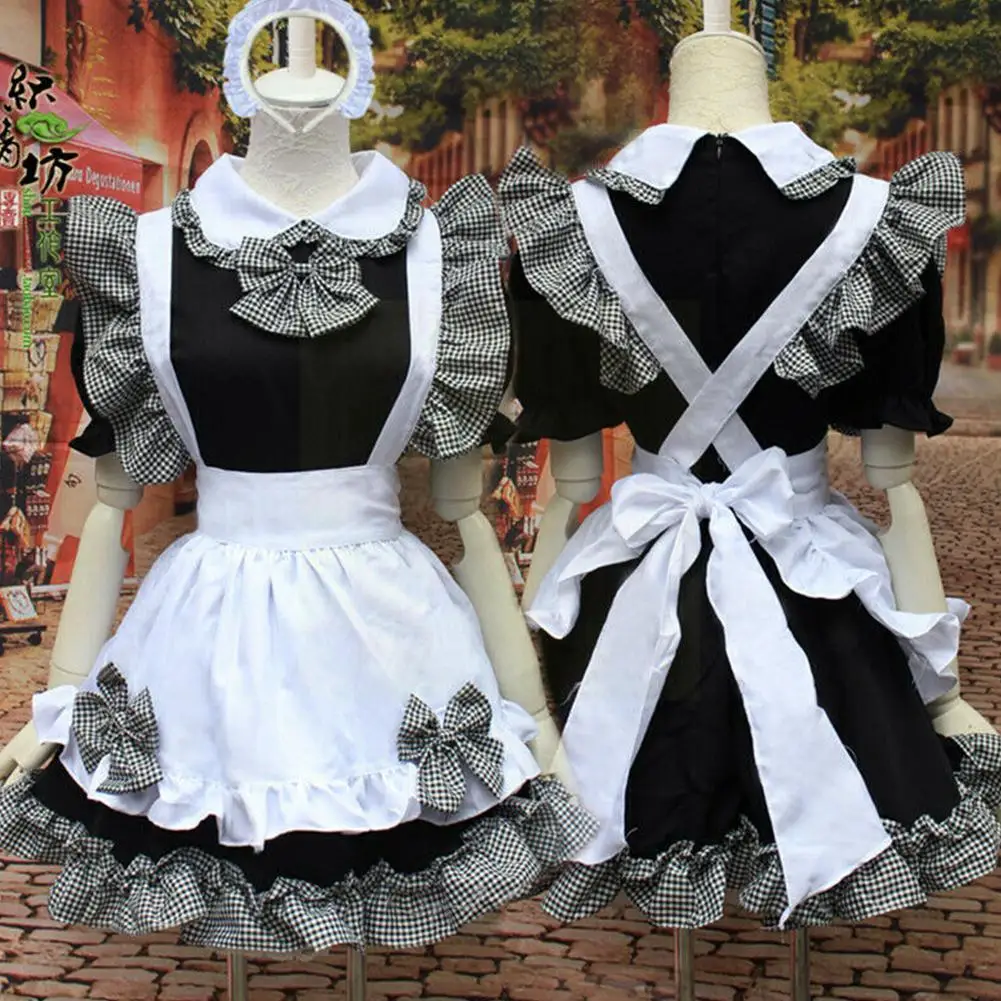 

New Cute Japanese French Style Women Dress Outfit Lovely Size Outfit Cosplay Cute Plus Costume Maid 3XL Lolita Dress Maid S A1H6