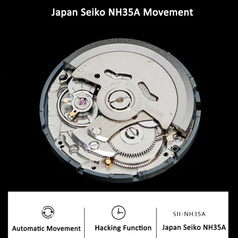 

Japan Genuine NH35A NH35 Automatic Movement Date Display 24 Jewels High Accuracy Black / White Hacking Seconds