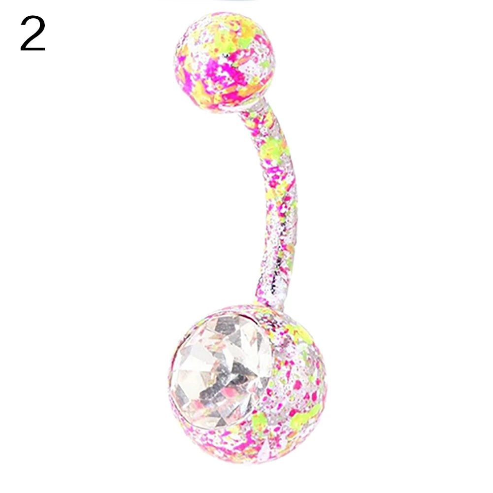 Ювелирные изделия для пирсинга тела блестящие стразы цветок висячие пупки