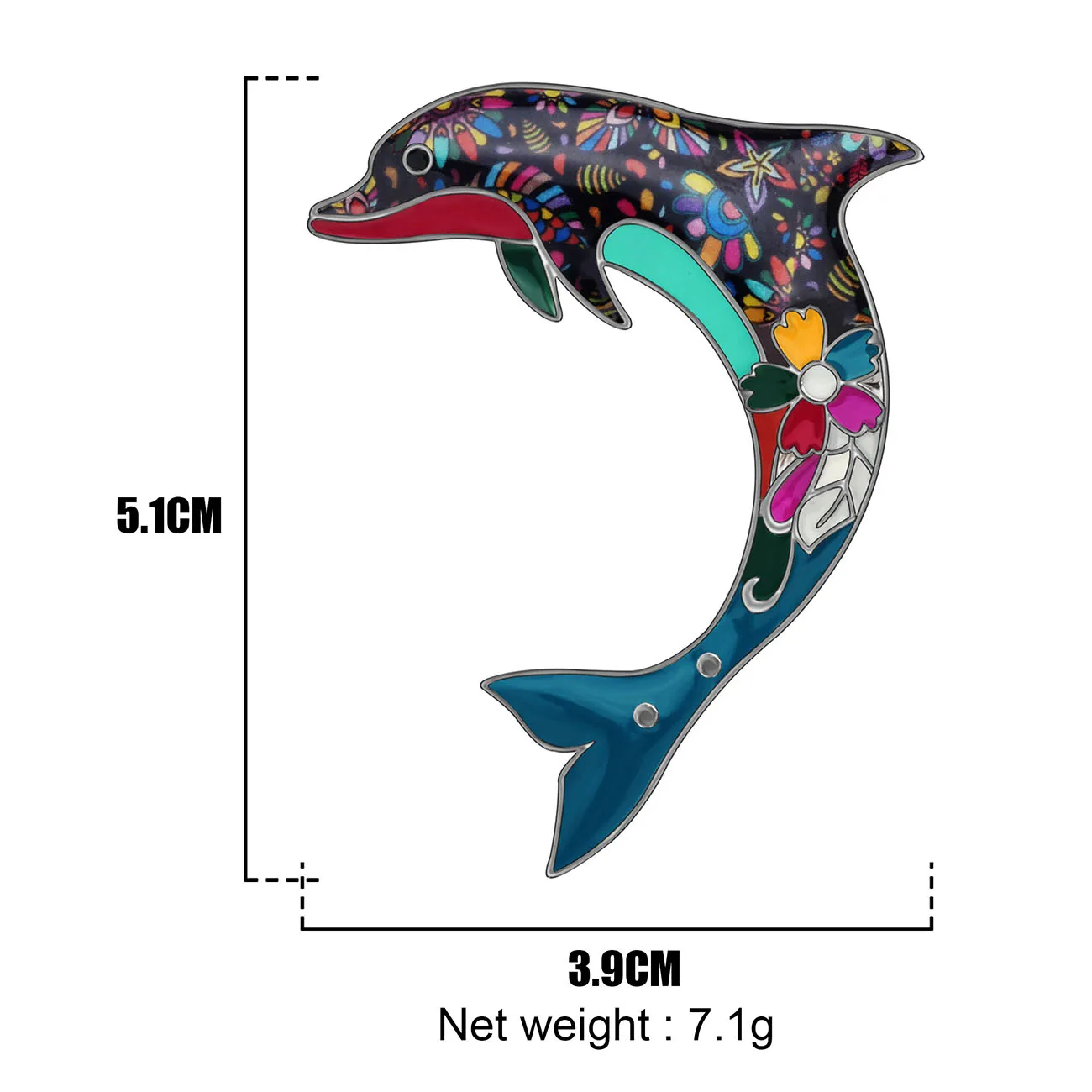 Женская эмалированная брошь WEVENI в форме океанского дельфина украшение для