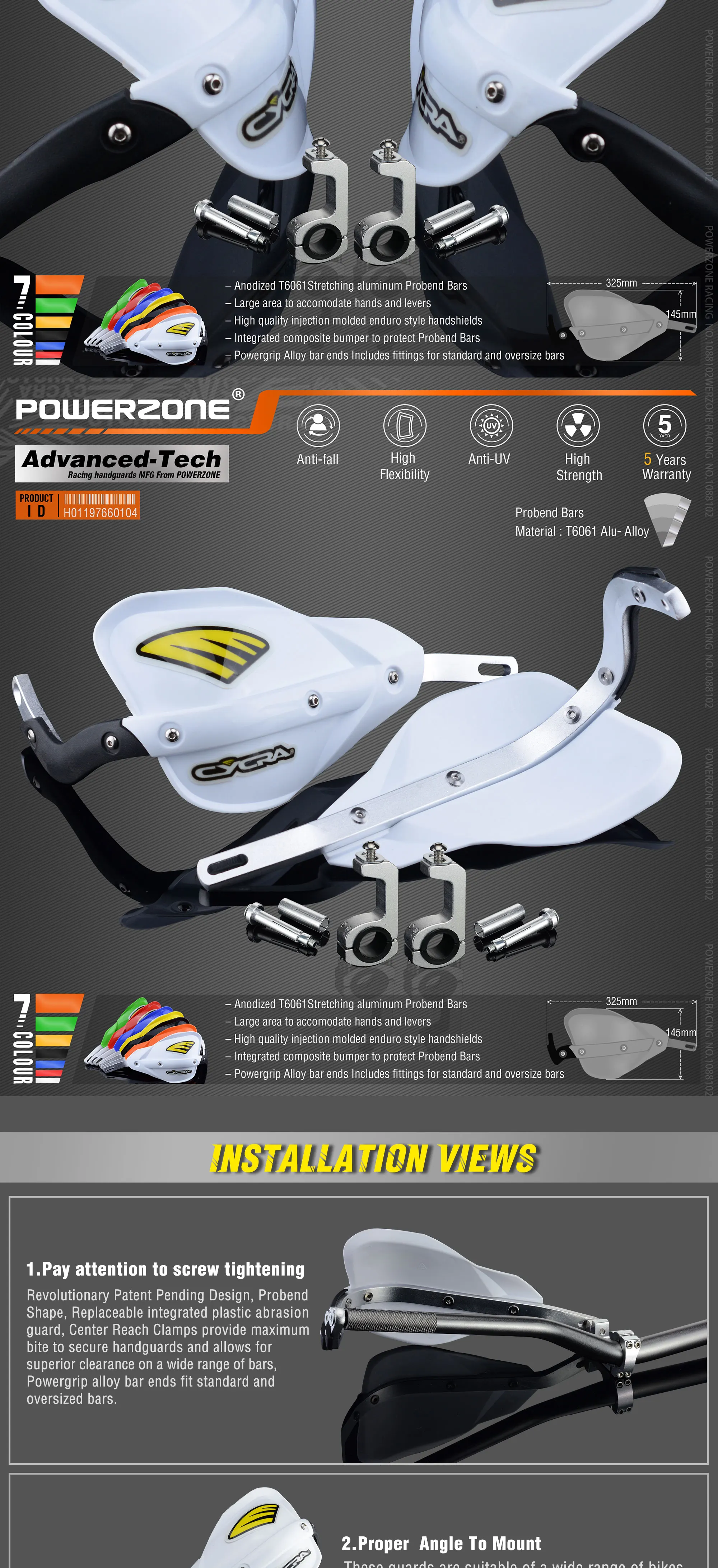 Powerzone Мотоцикл Байк ATV Руль рукавицы для KTM ADV EXC Enduro Husqvarna FE TE WRF CRF YZF rmz KXF KLX