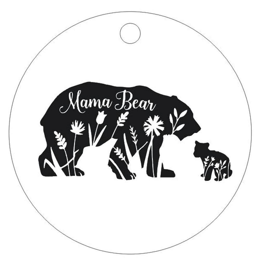 Ожерелье Mama bear, семейная вдохновляющая ручная штампованная гравировка, ожерелье, Очаровательная круглая подвеска, цепочка, ожерелье, ювелирное изделие, подарок матери - Окраска металла: Charm Only