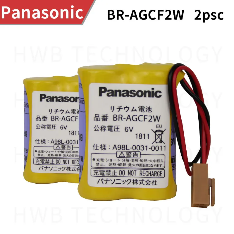 2 шт./лот push Out 100% оригинальный новый аккумулятор для Panasonic BR-AGCF2W с вилкой 6В PLC FANUC