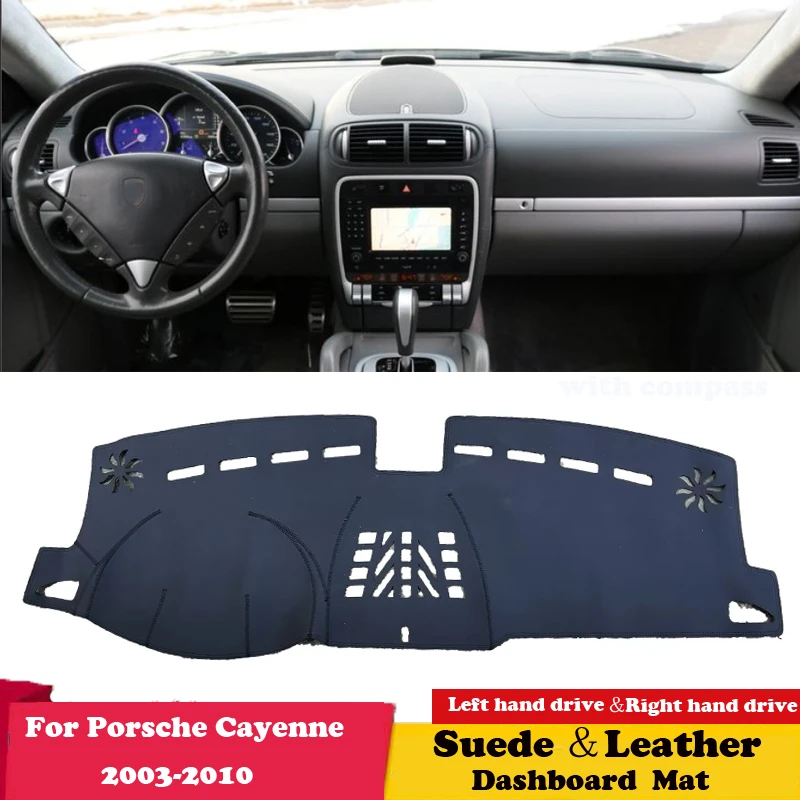 

For Porsche Cayenne GTS 955 9PA Fits 2003-2010 Leather Dashmat Dashboard Cover Pad Dash Mat Carpet Car Styling Accessories Suede