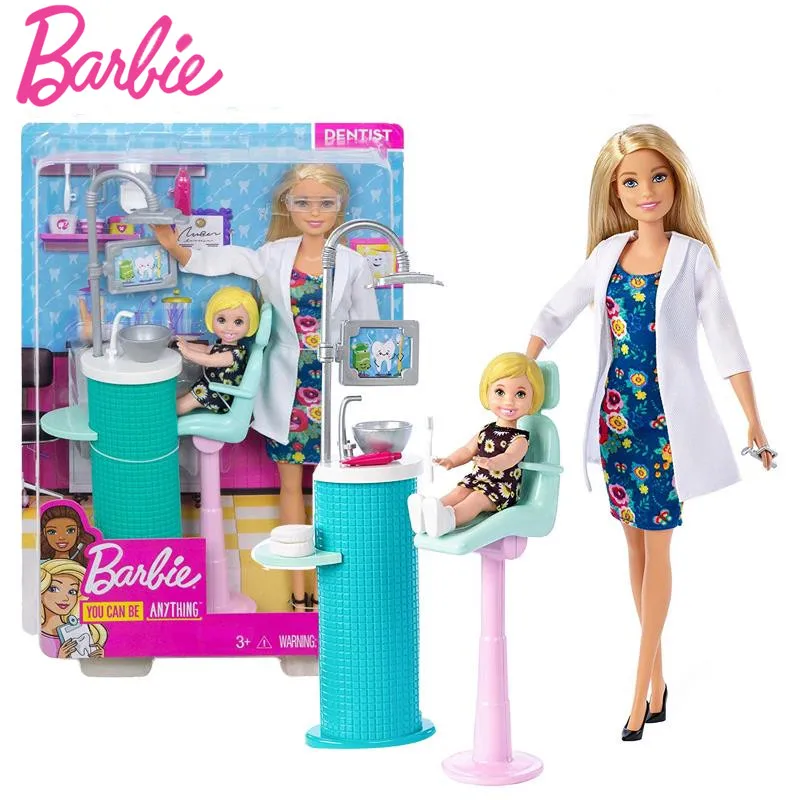 Original Barbie Doll Dentist & Playset Pretend Doctor Toy With Accessories Boneca For Kids Birthday Gift Box FXP16 | Игрушки и хобби
