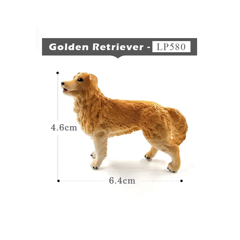Golden Retriever Маленькая свинка кошка волк, собаки, кролика, козлиная, Овечья утка гусь изображающие пятачка фигурка игрушки с фермерской тематикой пластик животных модель подарок на Рождество для детей - Цвет: Golden Retriever