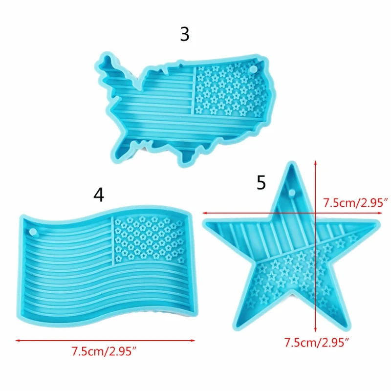 

USA Flag Resin Mold American Flag Keychain Mold Statue of Liberty Silicone Molds