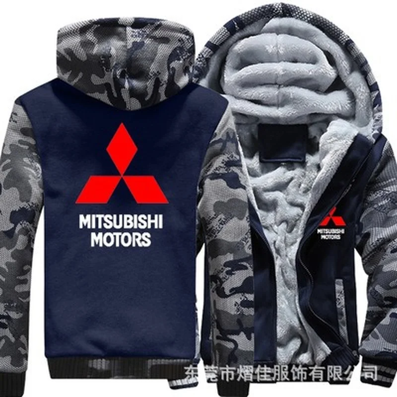 

2021 New Winter Hoodies Men Mitsubishi Motors Jacket Thicken Warm Fleece cotton Zipper Raglan Coat Male Tracksuits t6