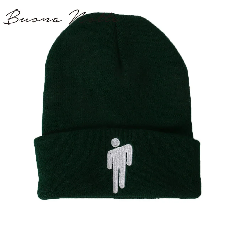 Billie Eilish Beanie 14 цветов вязаная зимняя женская шапка однотонный хип-хоп трикотажный свитер шапка для девочек повседневные теплые шапки