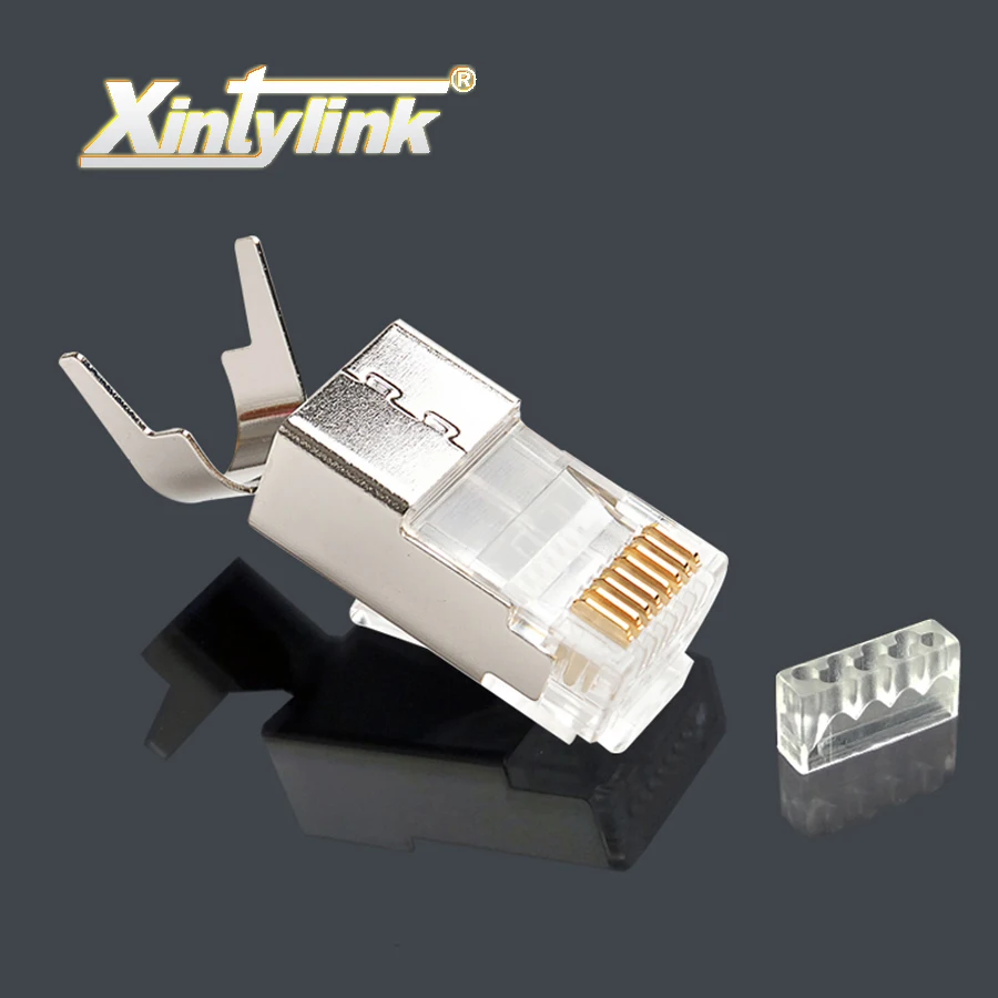 Разъем xintylink cat8 cat7 rj45 разъем для кабеля ethernet rj 45 cat6a штекер экранированной сети cat7a