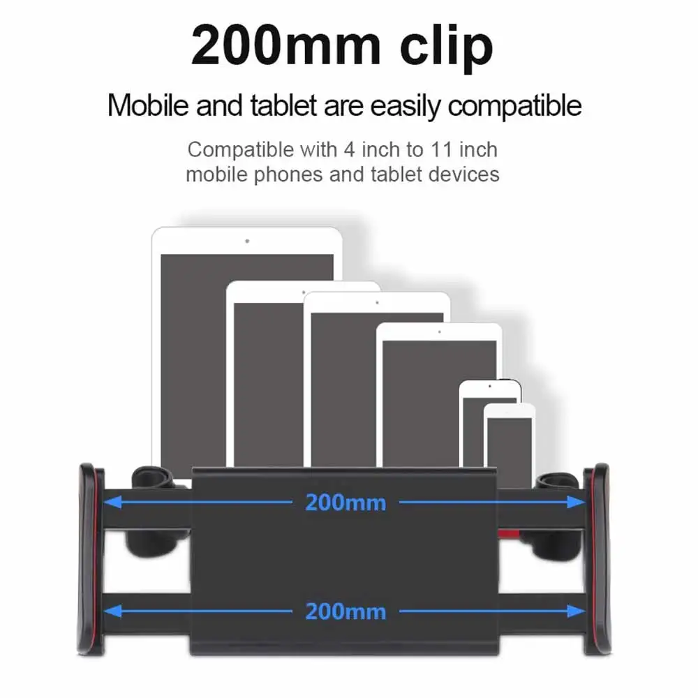 

360 Degrees Car Phone Holder Universal Car Back Seat Headrest Mount Holder For Ipad Tablet 4-11 Inches Phone GPS Bracket Stand