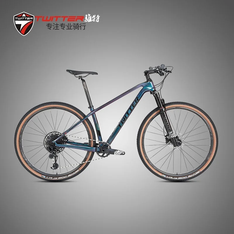 

TWITTER New Style Zhuite Color Changing Carbon Fiber Warrior Pro Mountain Bike GX-12-Speed Cross-Country Climbing Mountain Bike