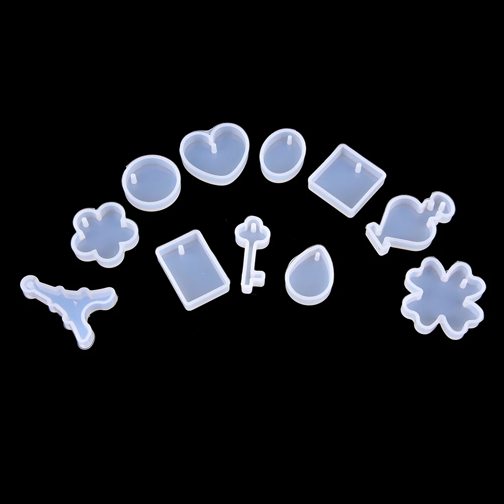 

12pcs DIY Silicone Mould Craft Molds For Resin Necklace Pendant Jewelry Making Tool
