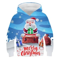 2021 fall childrens christmas boys and girls hoodie christmas tree 3d printing sweatshirt top long sleeve pullover
