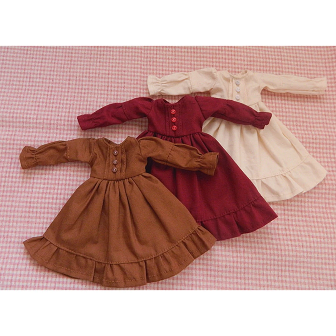 

European Style Retro Small Dress Clothes Set for Blyth Dolls - (Red) No Doll
