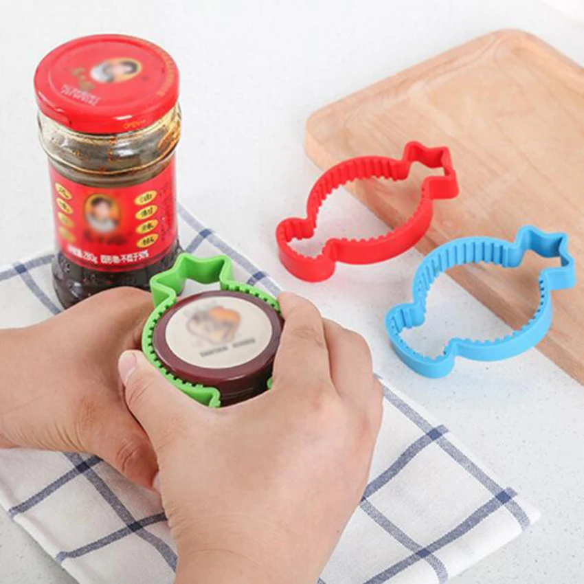 

1 pc multifunctional Can Opener Plastic + Rubber Anti-slip Can Lid Screw Opener For Pop Beer Bottle Jar Opener