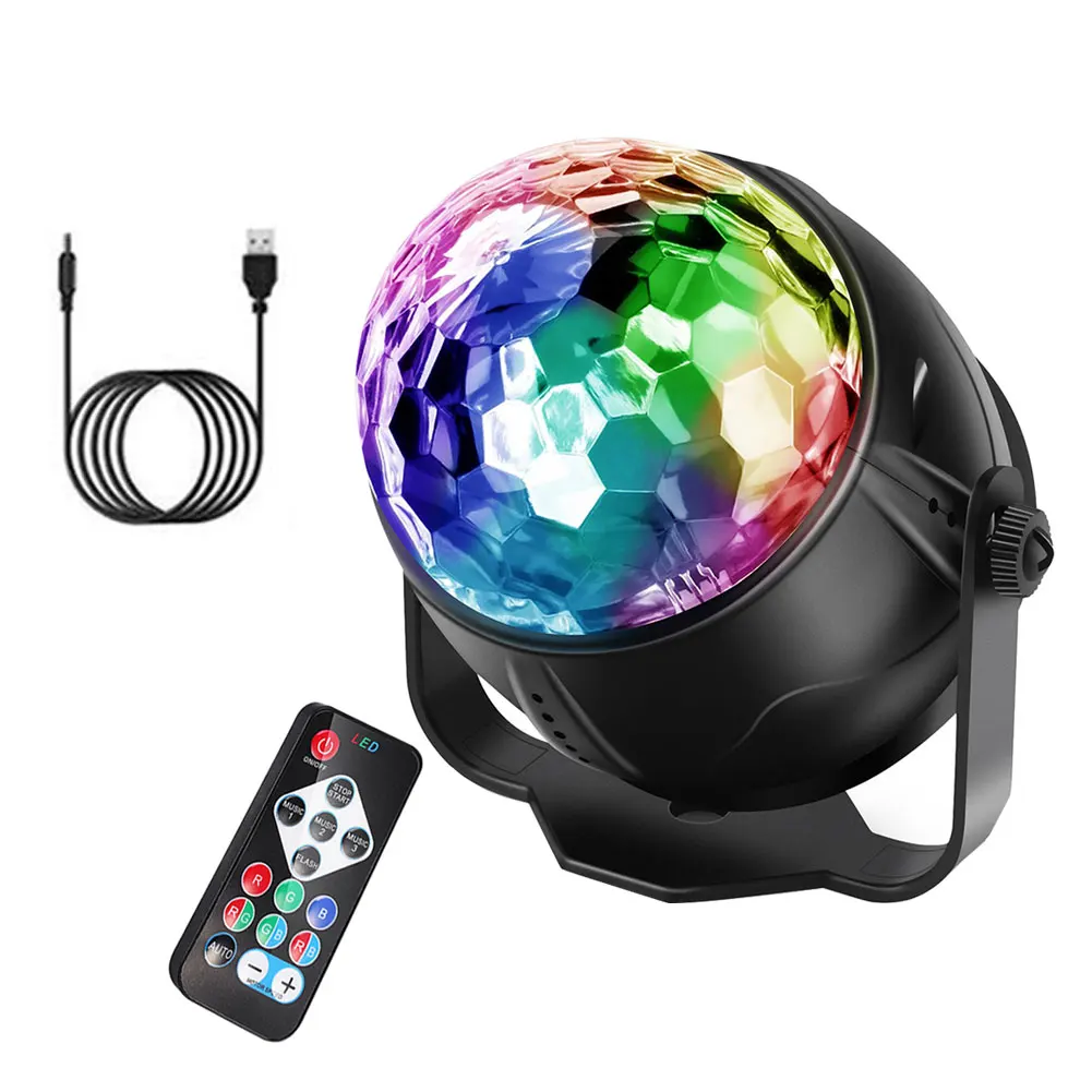

USB Disco Light Stage Lights Sound Activated Rotating DJ Party LED RGB Lights Laser Projector Effect Lamp With Remote Control