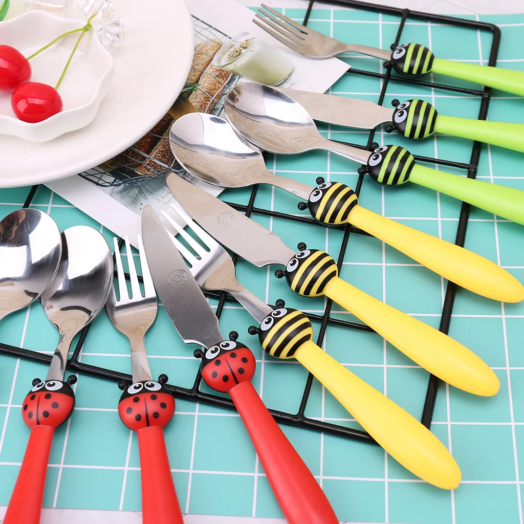 1 набор детская посуда ложка вилка нож из нержавеющей стали|Принадлежности| |