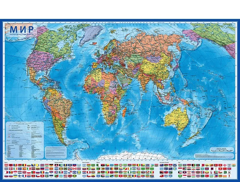 Политическая интерактивная карта мира с ламинацией в тубусе 1:28М Globen КН046 - купить