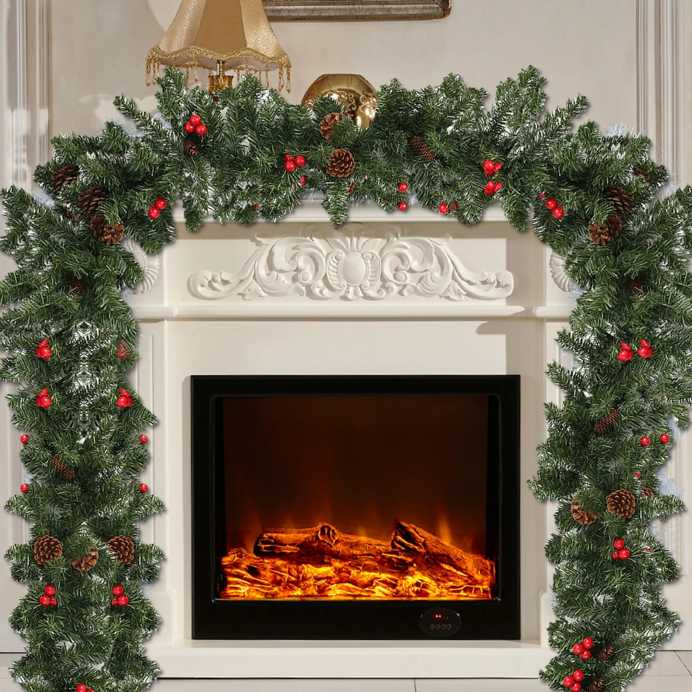 2 7 м искусственная зеленая Рождественская гирлянда венок рождественские