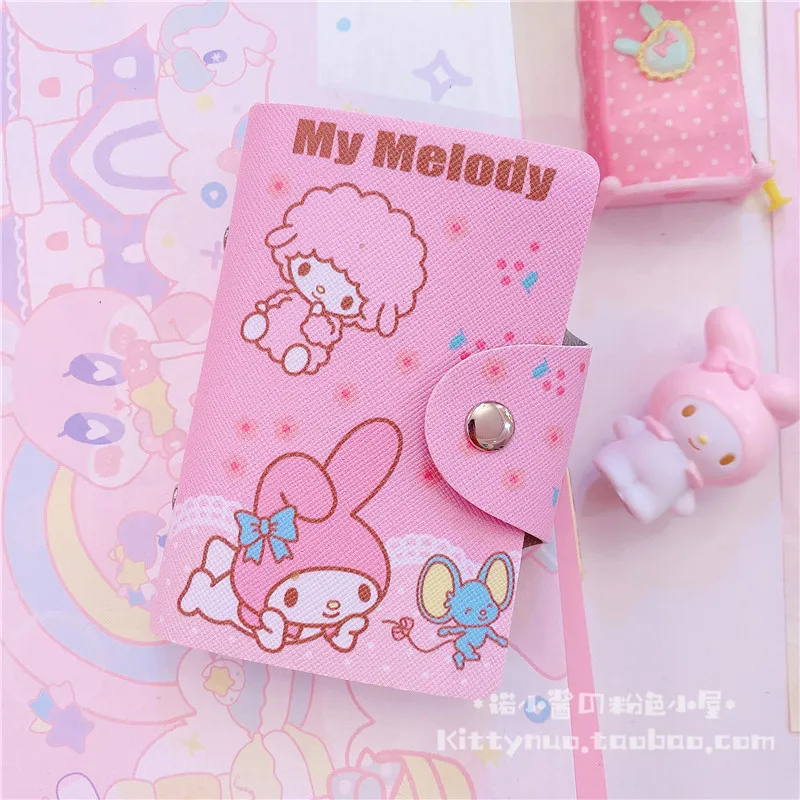 1 шт. прекрасный мультфильм Мелодия Cinnamoroll кредитный держатель для карт для женщин дорожные карты Кошелек из искусственной кожи Пряжка Бизнес ID держатель для карт s