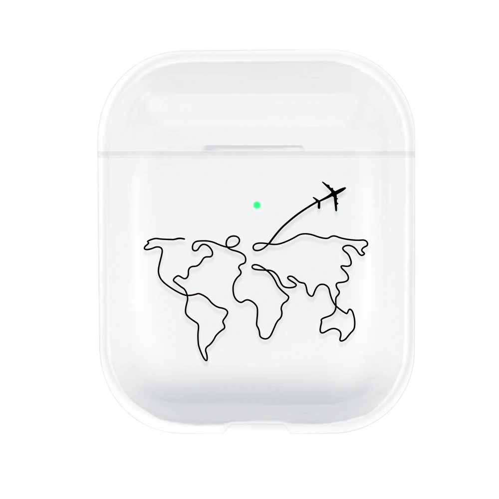 003 Жесткий прозрачный чехол для ПК, чехол для AirPods 1, 2, милые Мультяшные беспроводные наушники, зарядная коробка, чехол, сумка для Apple AirPods - Цвет: 003