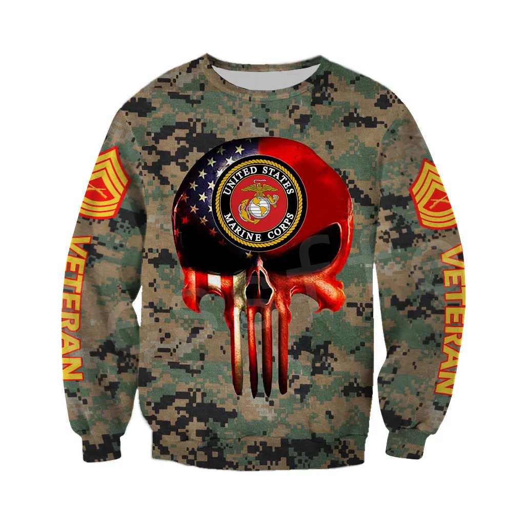 

Tessffel America Military Marine Policeman Camo Pullover Soldier Army NewFashion Sweatshirt 3DPrint Casual Hoodies Men/Women D-6