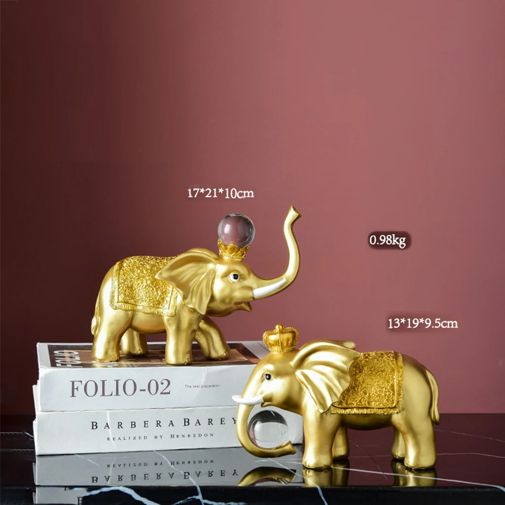 

2x Elephant Shape Sculpture Decorative Ornament Figurine Statue Tabletop