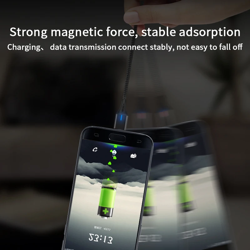 Магнитный кабель LOERSS 3A Micro usb type C Lightning для быстрой зарядки телефона магнитное